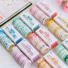 Load image into Gallery viewer, 10pcs/lot Mohamm Leaves Foil Grid Floral Cute Paper Masking Washi Tape Set Japanese Stationery Scrapbooking Supplies