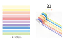Load image into Gallery viewer, 10pcs/set Black Foiled Washi Tape Japanese Paper DIY Planner Masking Tape Adhesive Tapes Stickers Decorative Stationery Tapes
