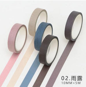 5 pcs/pack Striped/Grid/Flowers Basic Solid Color paper Washi Tape Adhesive Tape DIY Scrapbooking Sticker Label Masking Tape