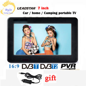 LEADSTAR D7 7 inch led tv digital player DVB-T T2 Analog all in one MINI TV Support USB TF TV programs Car charger gift