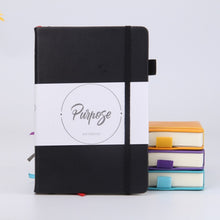 Load image into Gallery viewer, Pu Leather Notebook Hardcover Journal Paper Custom Logo Elastic Band Spring Strap diary planning personal planner dotted bullet