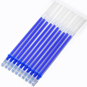 Wholesale 10PCS 0.5mm Rod Erasable Pen Blue / Black Ink Refill Magic Ballpoint Pen Office Supplies Student Exam Spare, Unisex